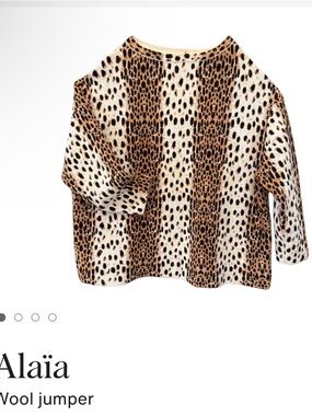 Carolyn Bessette style! Vintage ALAIA Leopard Print Women's Pullover Sweater